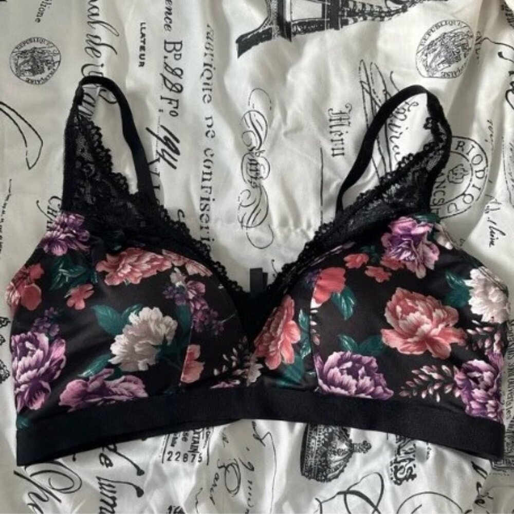 Torrid Black Floral Lace Bra